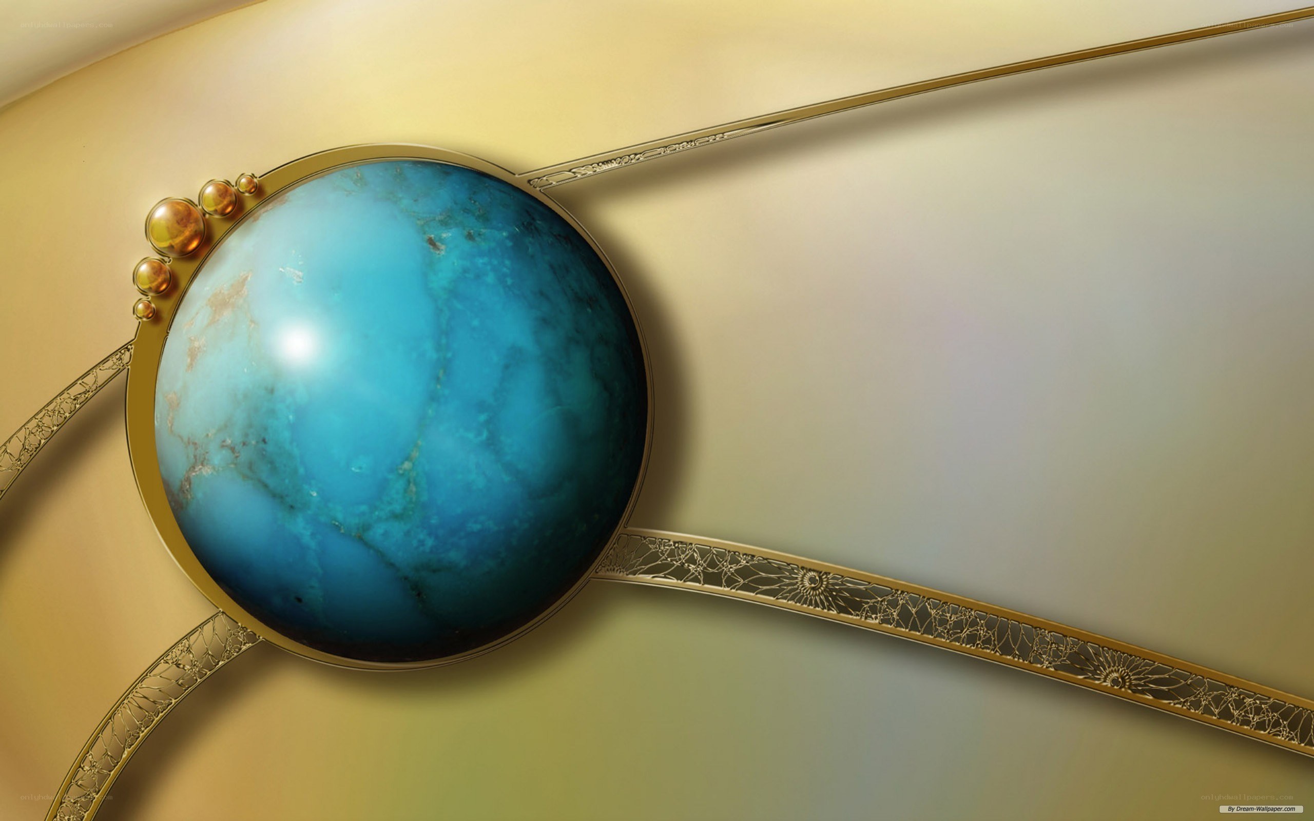 blue gemstone in golden frame