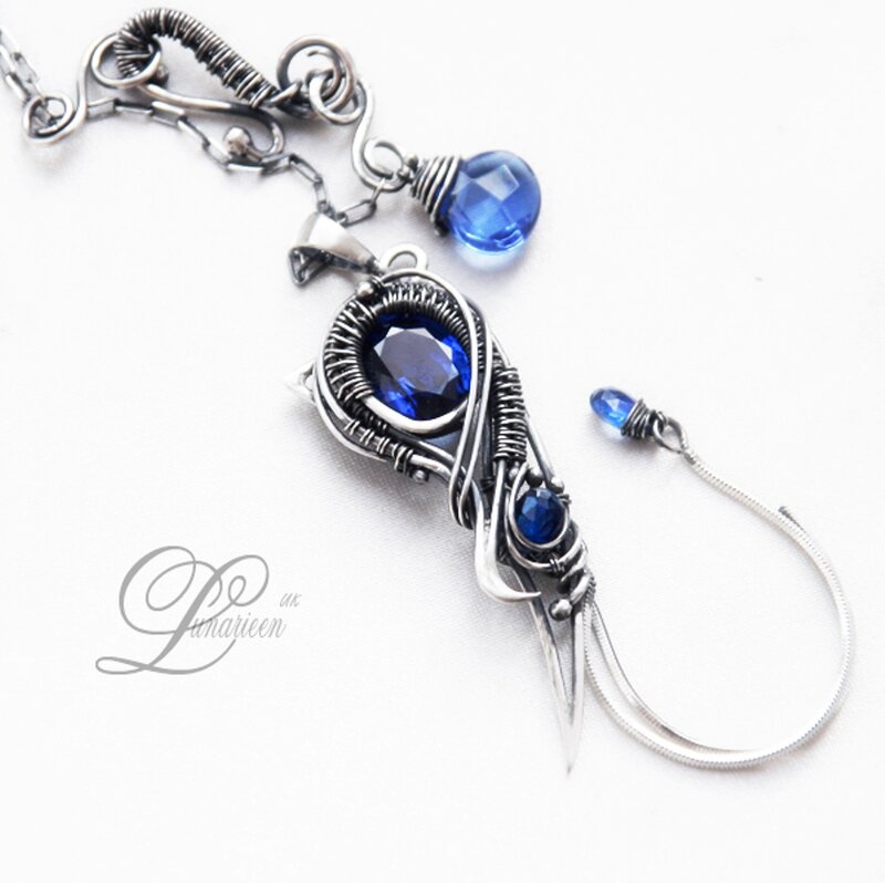Blue Gemstone Pendant — Silver, Elegant