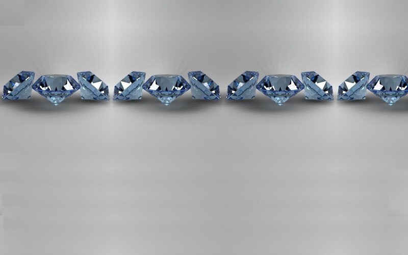 Blue Gemstones in a Row