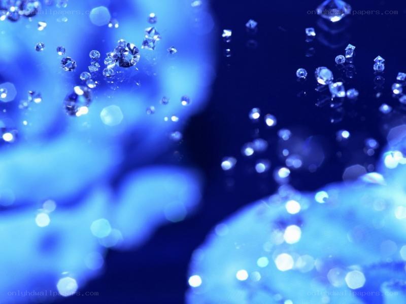 blue gemstones in water