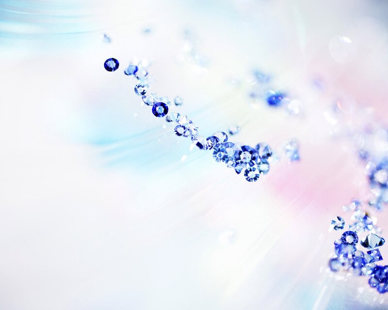 Blue Gemstones on White — Serene, Photograph