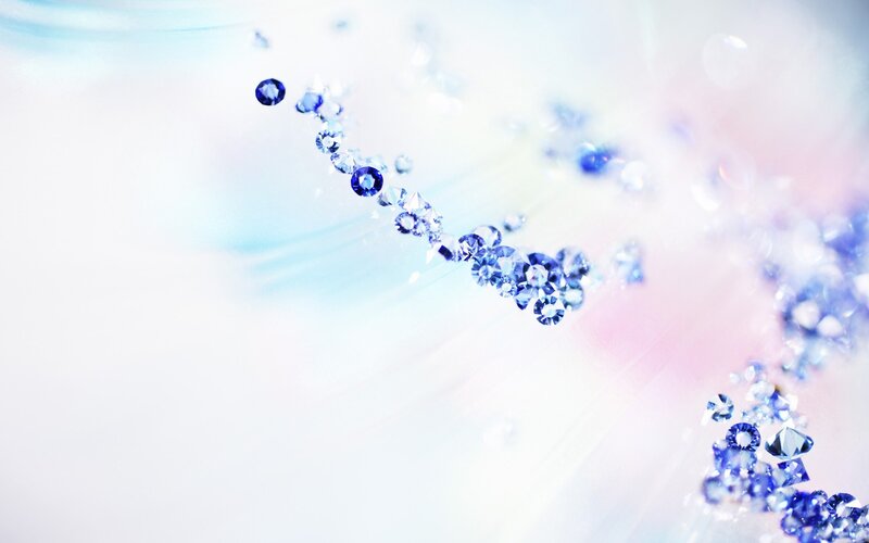 Blue Gemstones on White