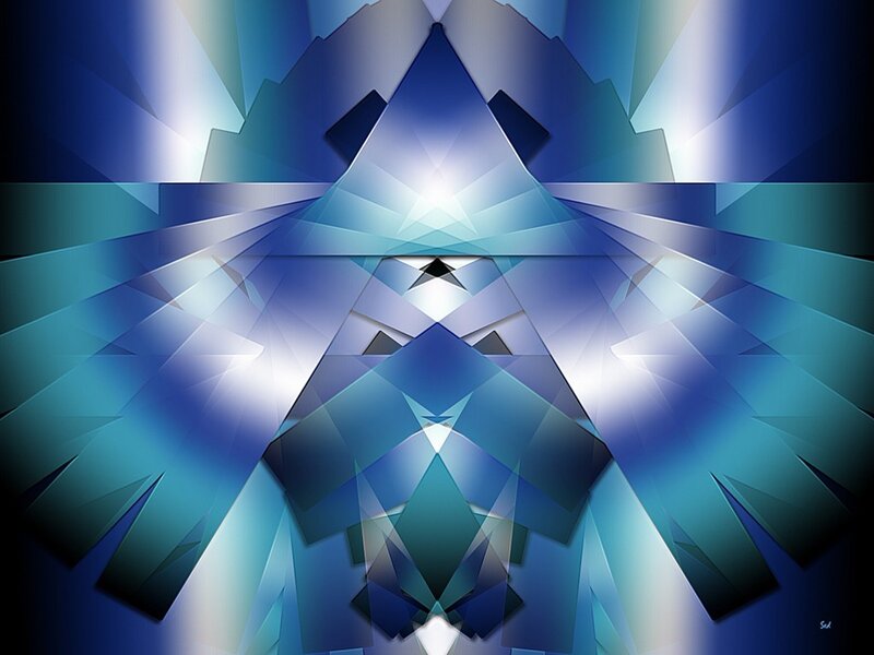 Blue geometric abstract art
