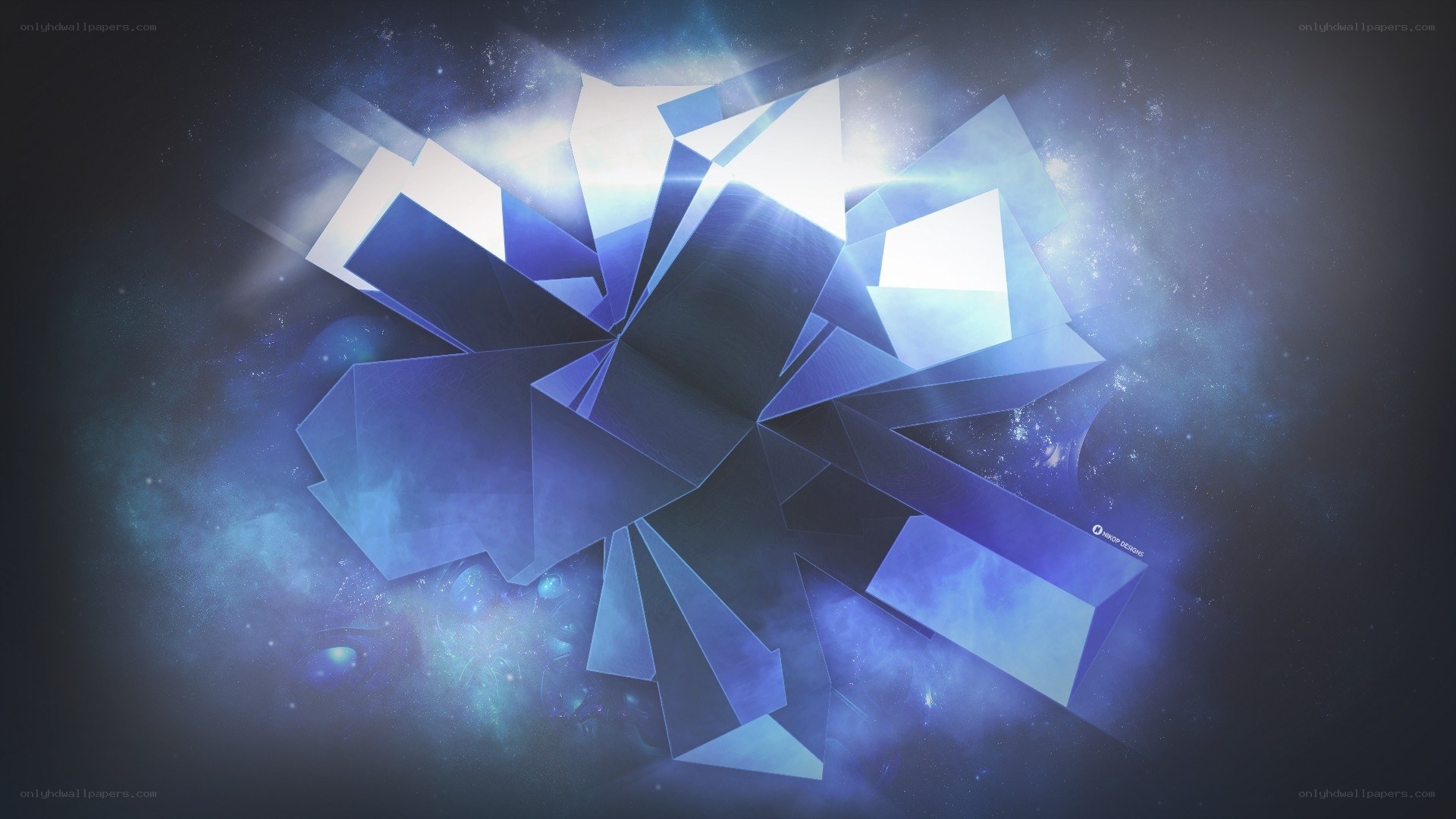 blue geometric abstract art