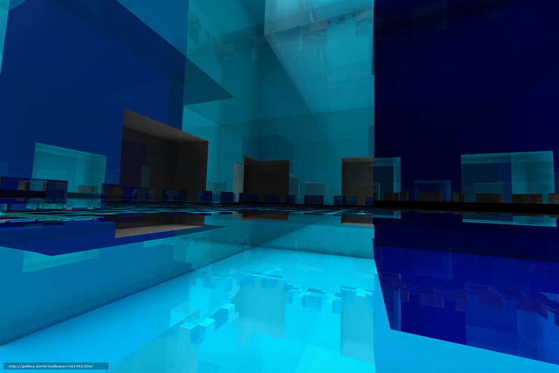 Blue geometric abstract space