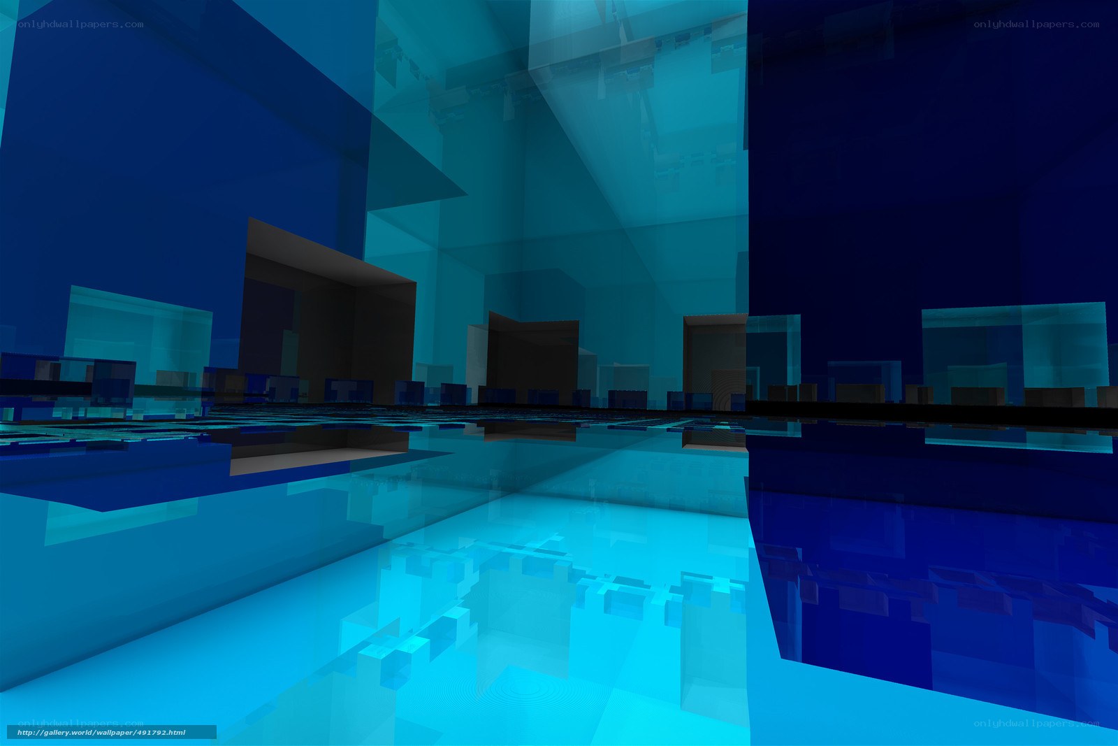 Blue geometric abstract space