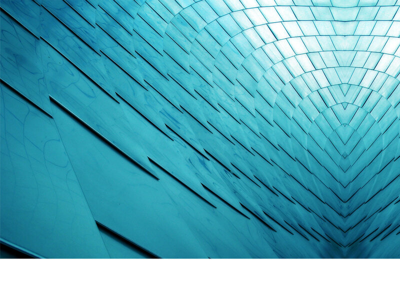 blue geometric architectural pattern