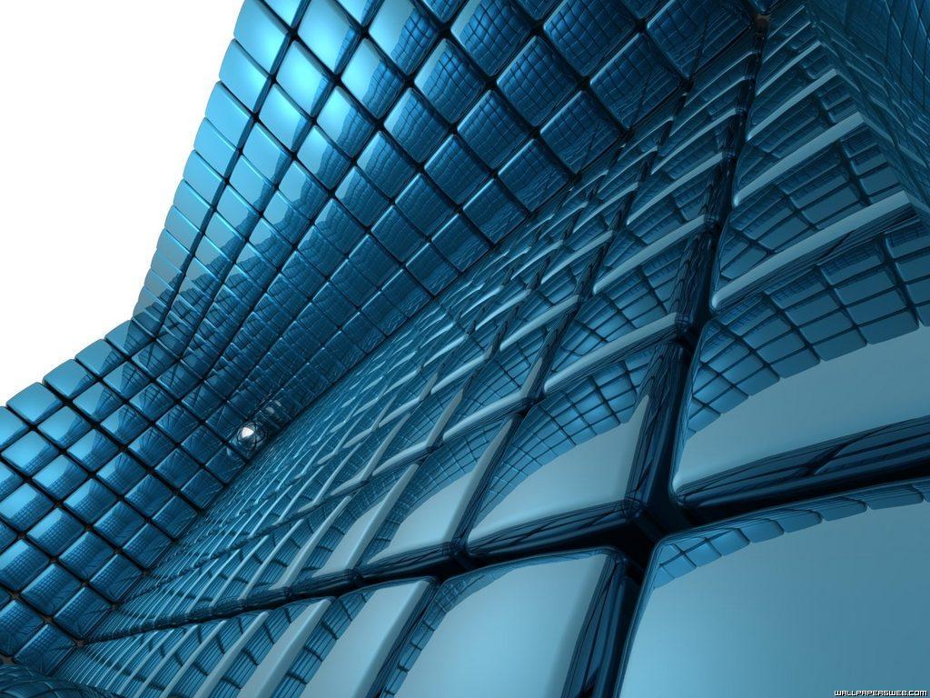 blue geometric architecture