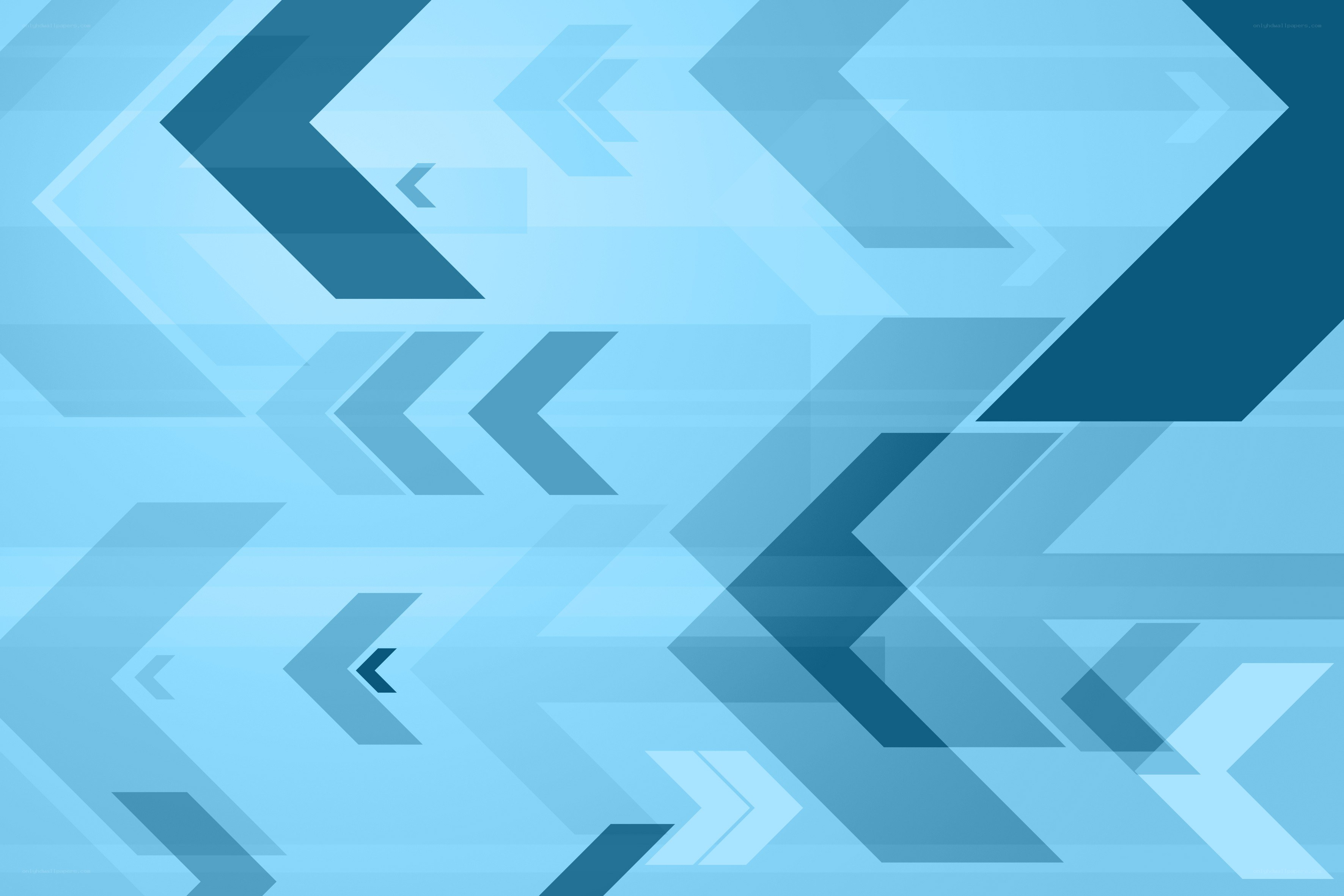 blue geometric arrow pattern