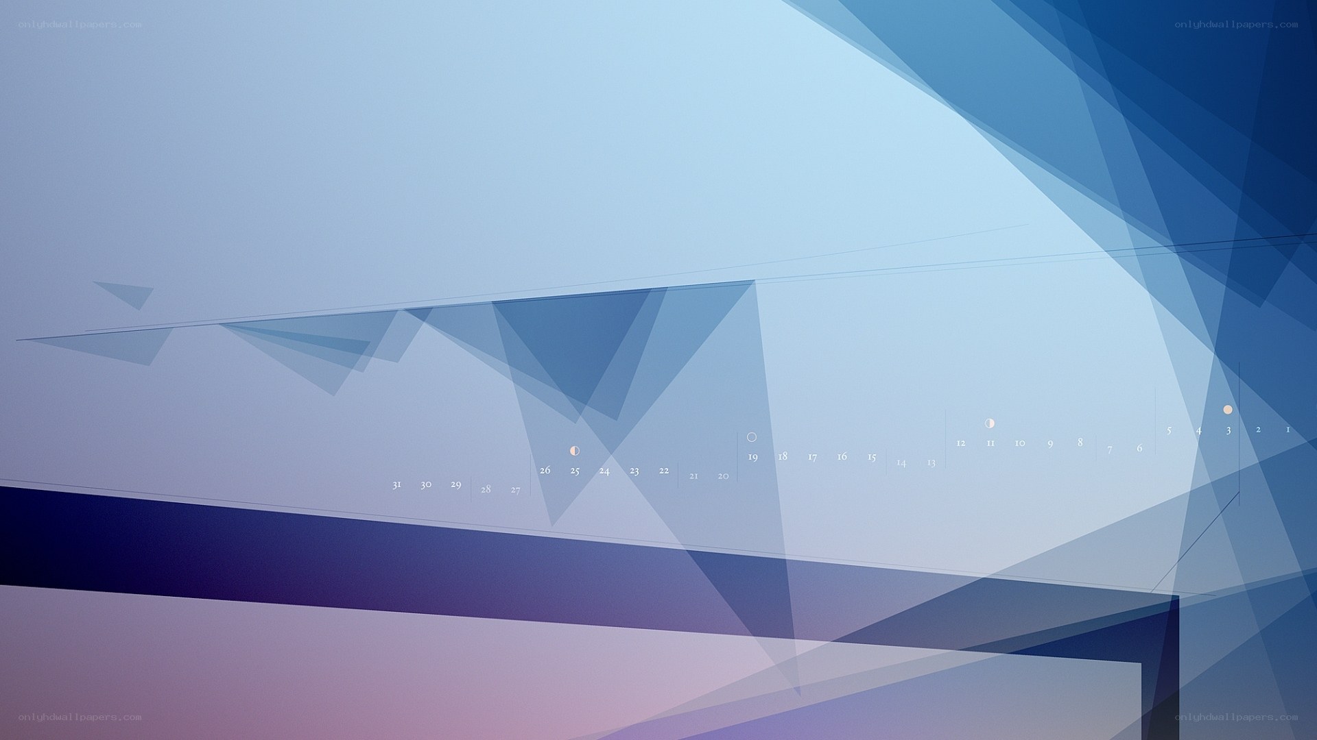 Blue geometric calendar design