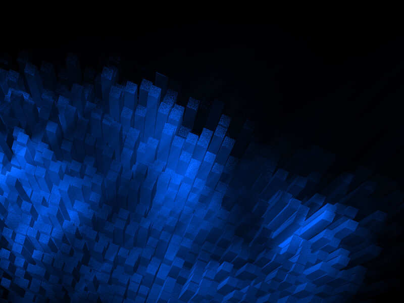 Blue Geometric Columns