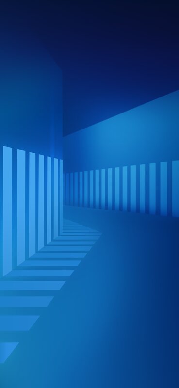 Blue Geometric Corridor