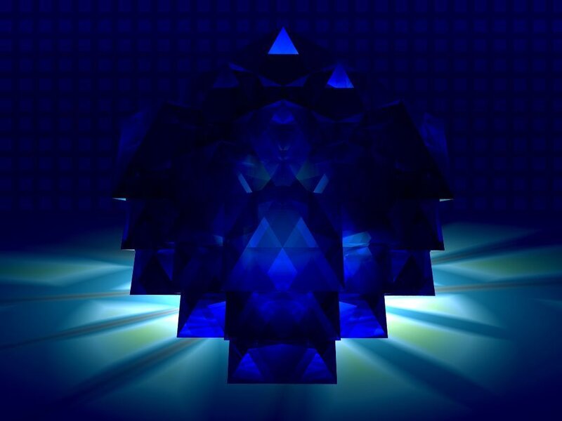 blue geometric crystal structure