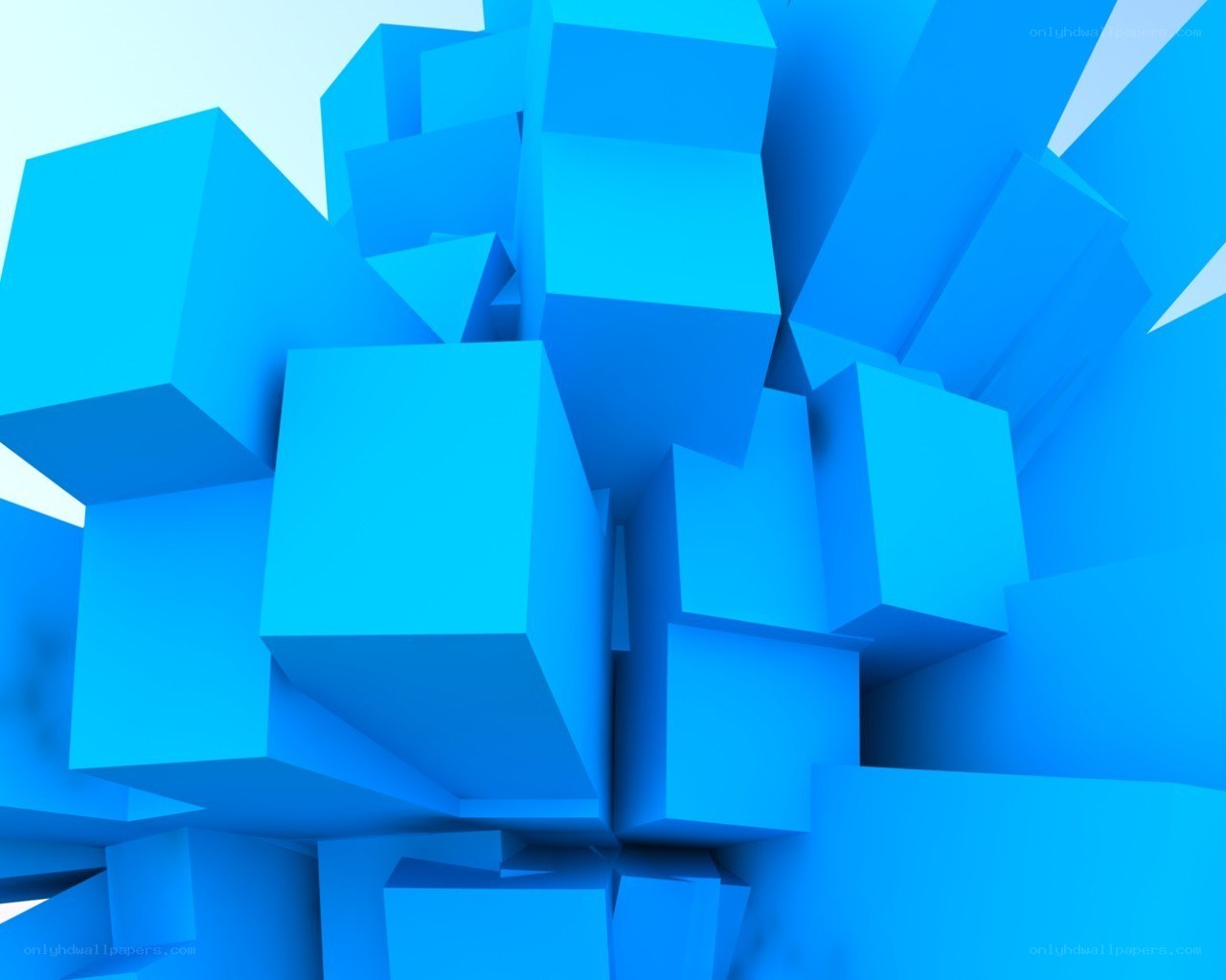 blue geometric cube cluster