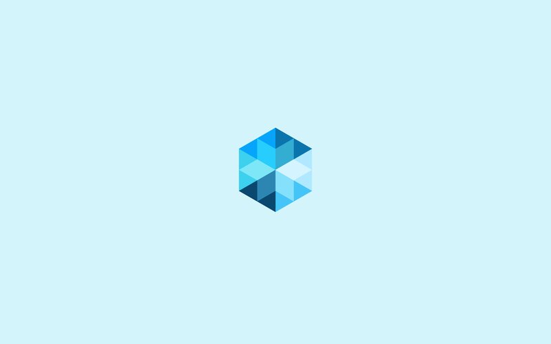 Blue Geometric Cube