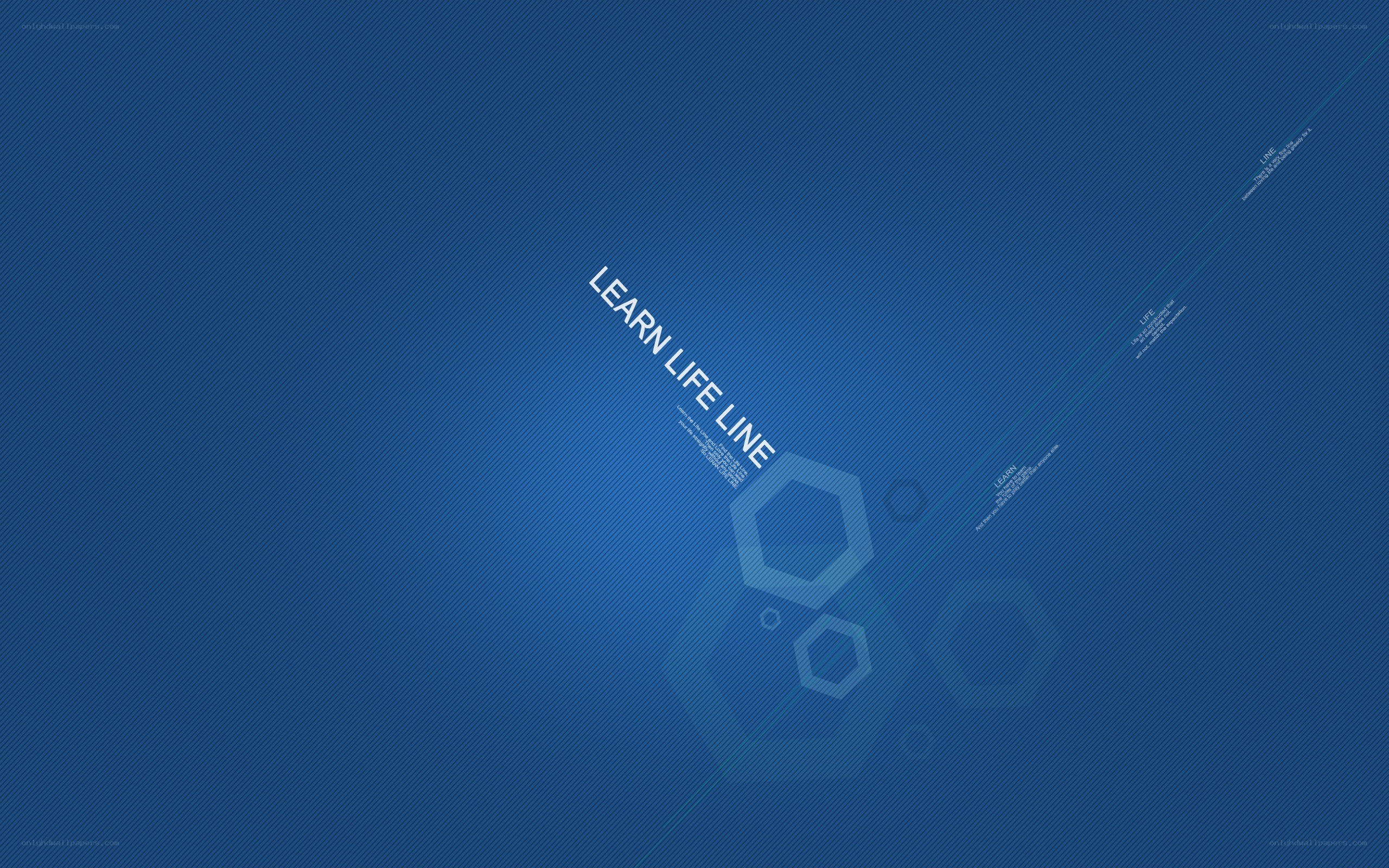 blue geometric design with text