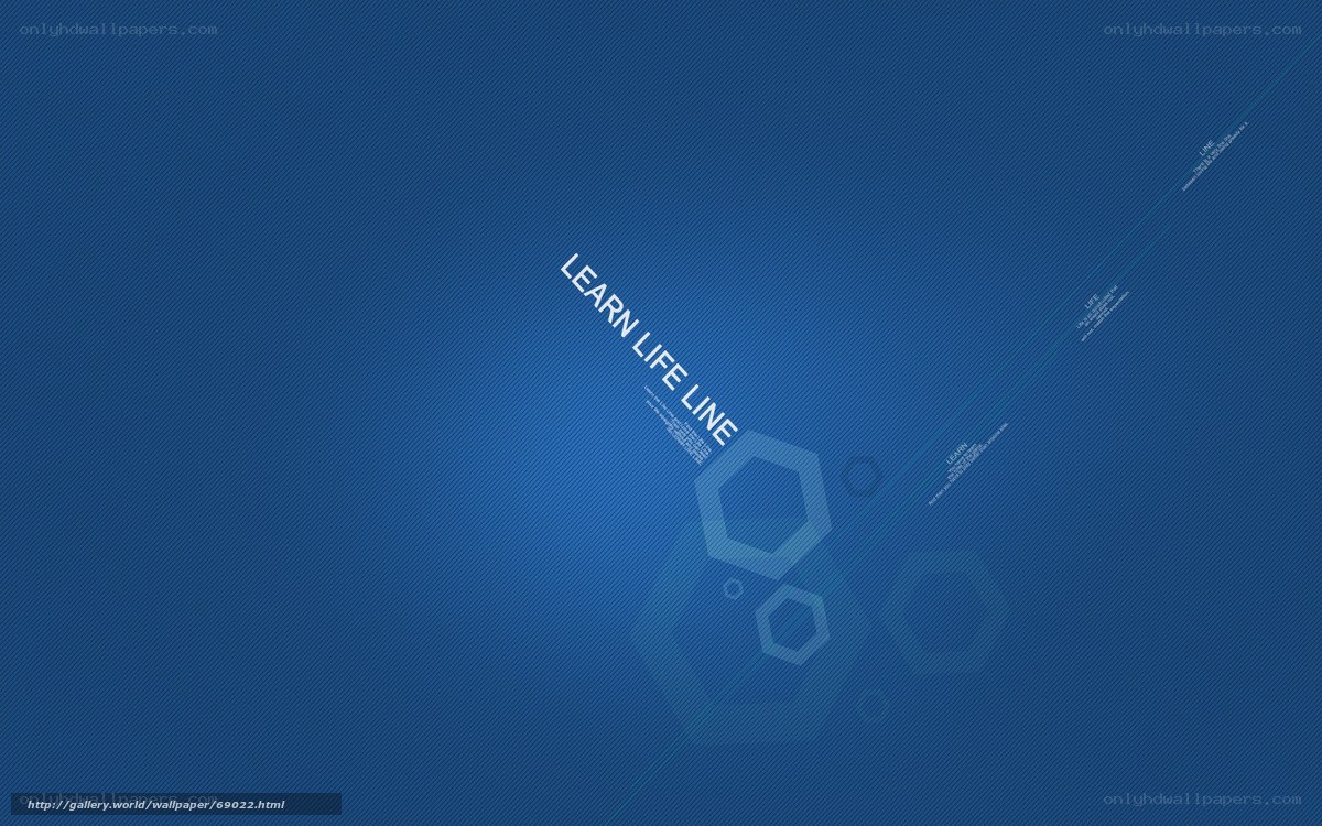blue geometric design with text