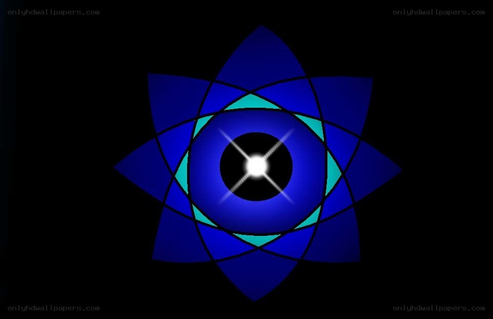 blue geometric eye symbol