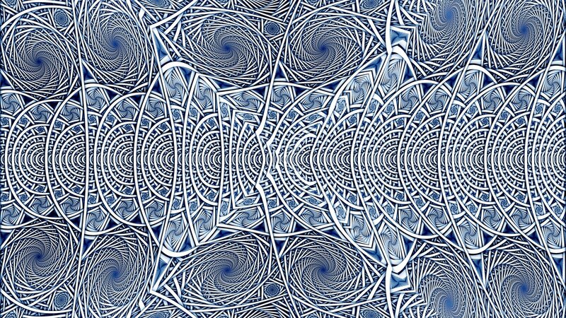 blue geometric fractal pattern