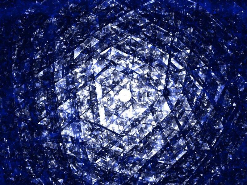 blue geometric fractal pattern