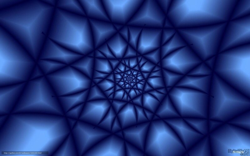 Blue Geometric Fractal Pattern — Hypnotic, Abstract