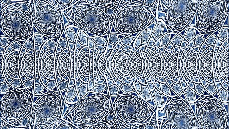 blue geometric fractal pattern