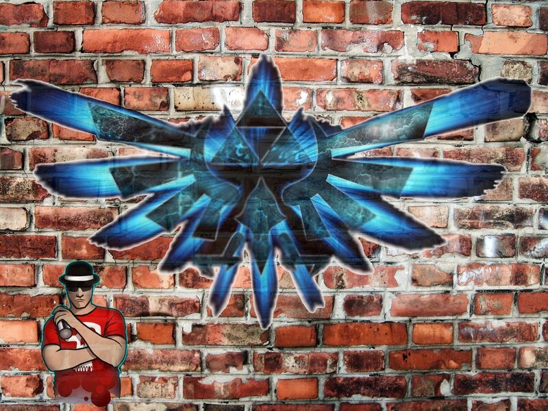 Blue Geometric Graffiti