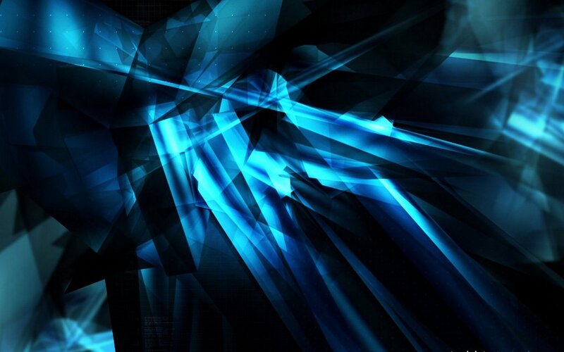 Blue Geometric Light Beams — Dramatic
