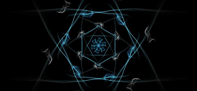 Blue Geometric Light Pattern — Black
