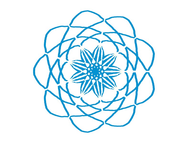 Blue Geometric Mandala — Calm, Illustration