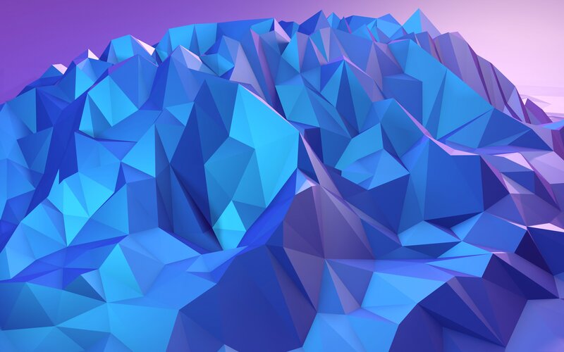 Blue Geometric Mountain