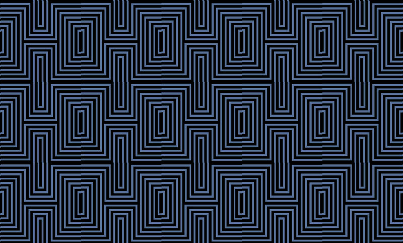 Blue Geometric Pattern — Black