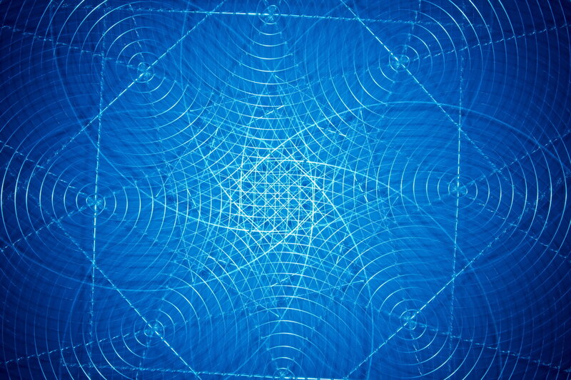 Blue Geometric Pattern — Calm, Abstract, Circles, Lines