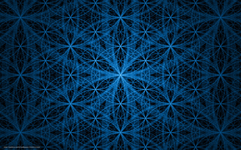 Blue Geometric Pattern — Calm, Abstract, Lines, Circles, Stars