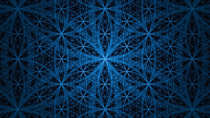 Blue Geometric Pattern — Calm, Abstract, Lines, Circles