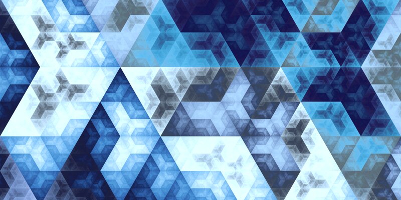 Blue Geometric Pattern — Calm, Abstract, Triangles, Fractal