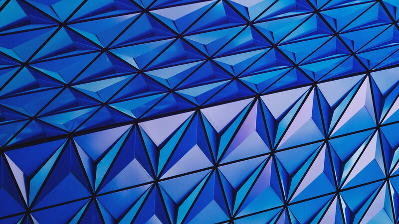 Blue Geometric Pattern — Calm, Abstract, Triangles, Lines