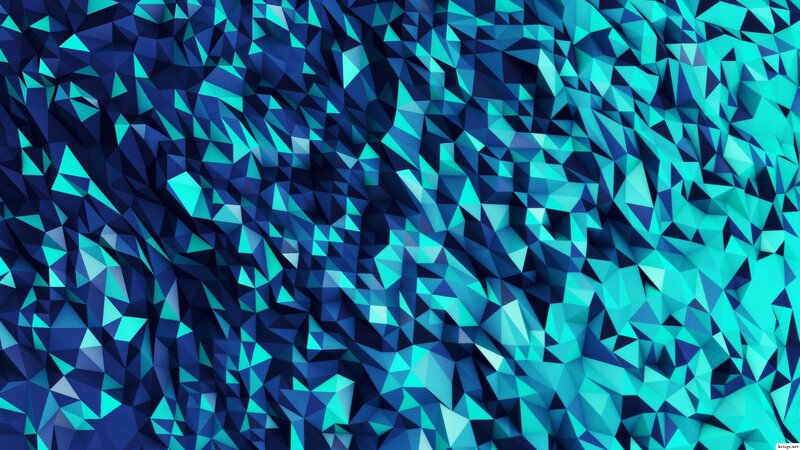 Blue Geometric Pattern — Calm, Abstract, Triangles, Shadows, Cyan