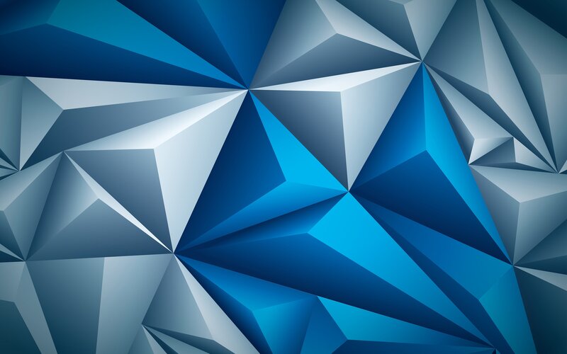 Blue Geometric Pattern — Calm, Abstract, Triangles, Shadows