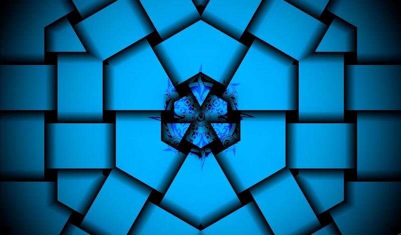 Blue Geometric Pattern — Dark