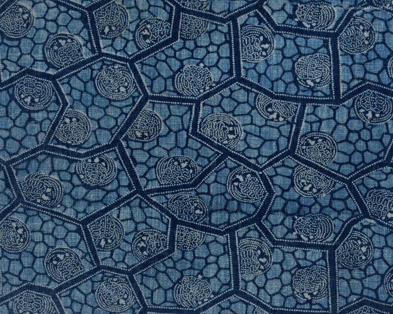 blue geometric pattern fabric