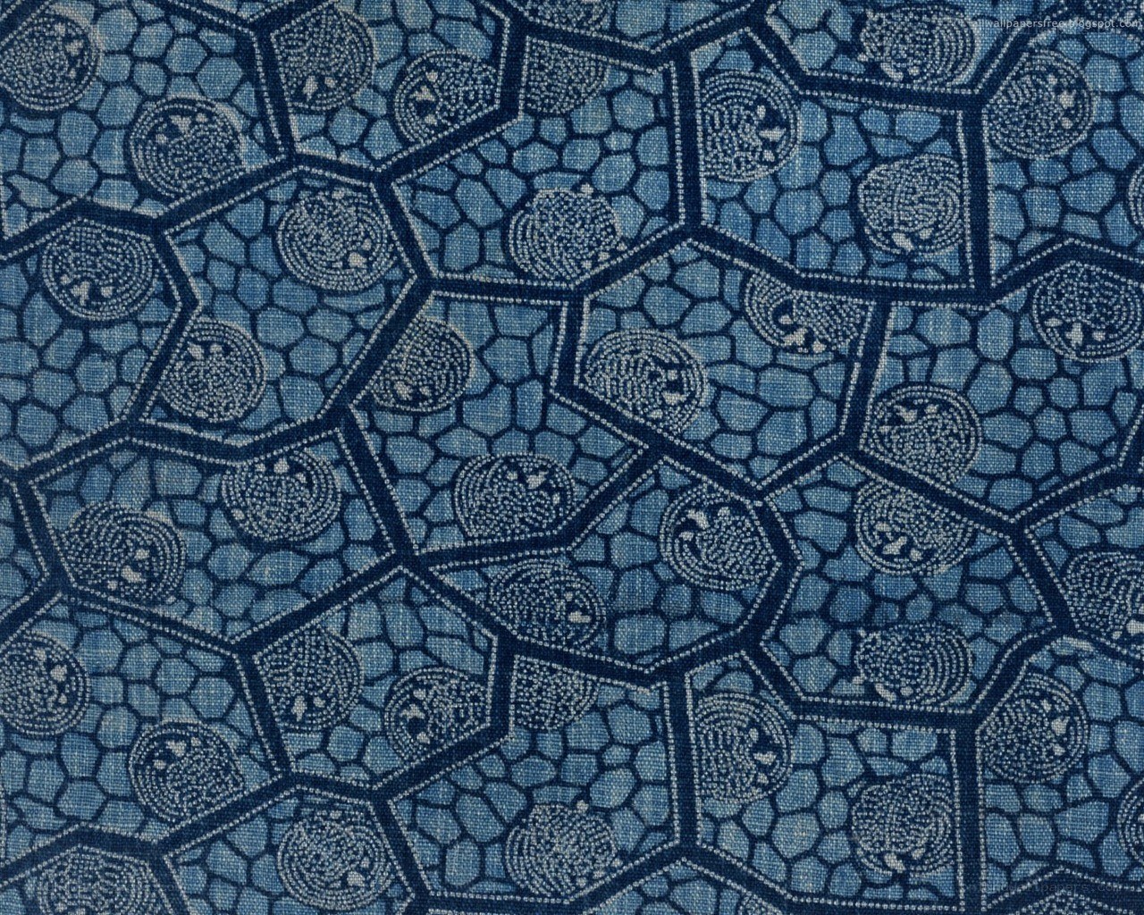blue geometric pattern fabric
