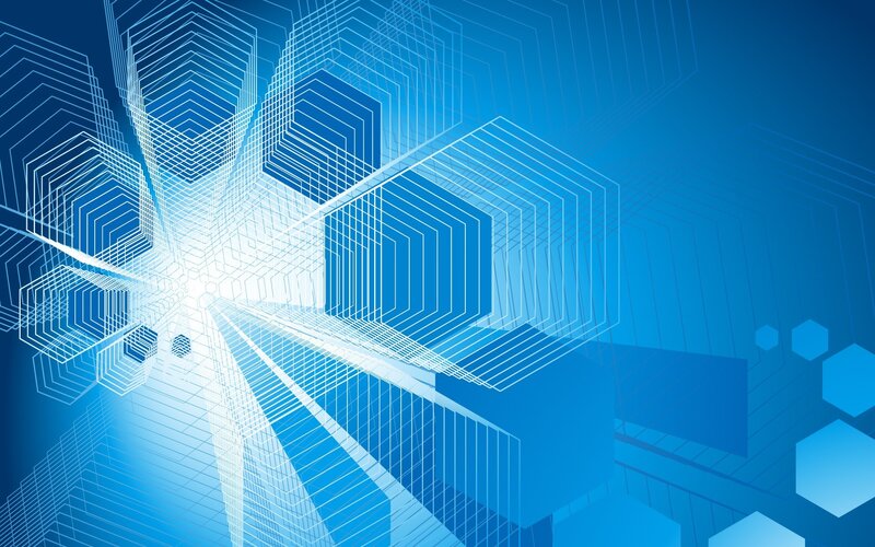 Blue Geometric Pattern — Futuristic, Abstract