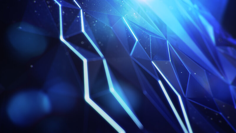 Blue Geometric Pattern — Futuristic, Digital Art
