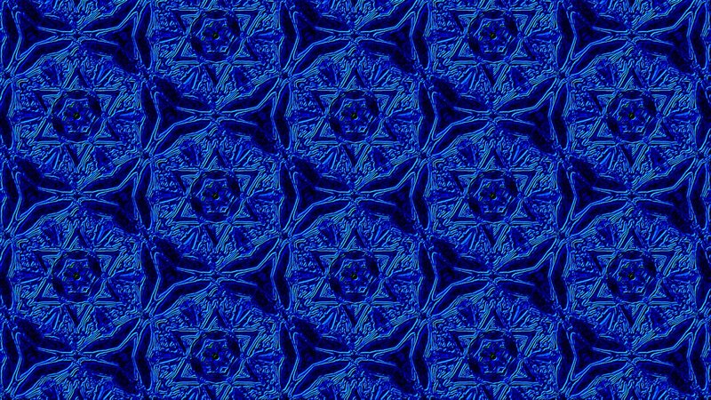 Blue Geometric Pattern — Hypnotic, Abstract, Stars, Hexagons