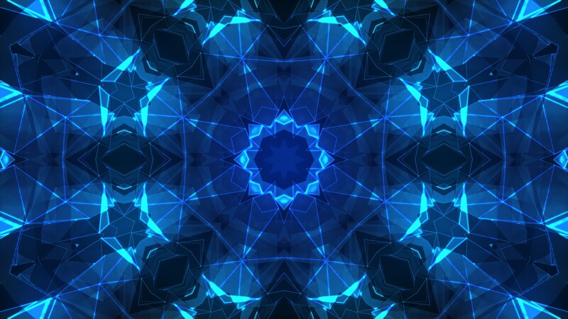 Blue Geometric Pattern — Hypnotic, Abstract, Stars, Lines
