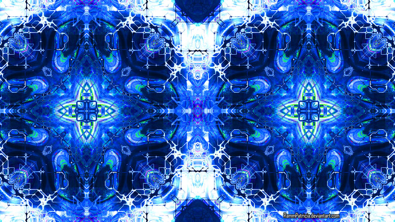 Blue Geometric Pattern — Hypnotic, Digital Art