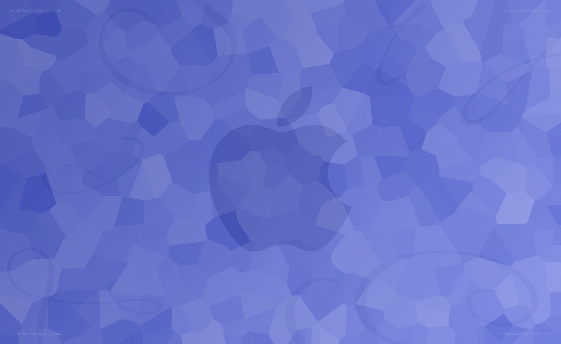 blue geometric pattern with apple logo