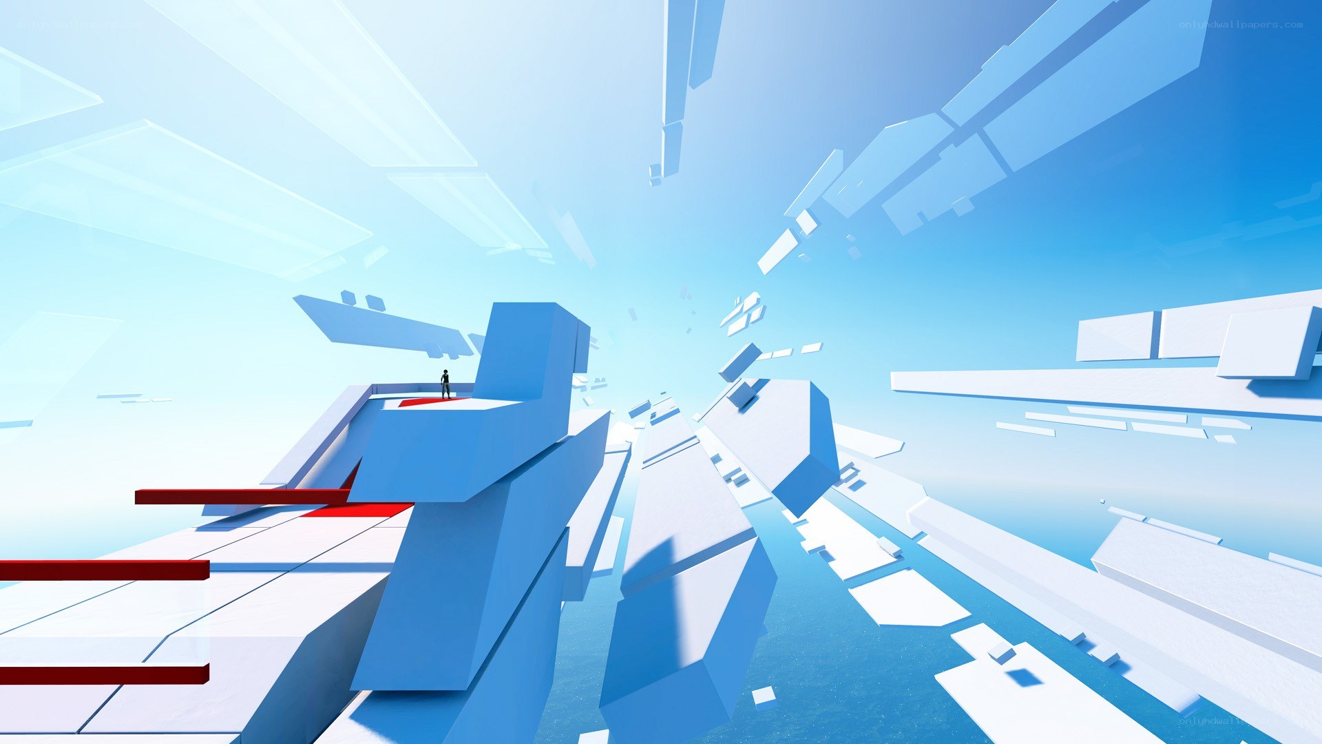 blue geometric puzzle platform