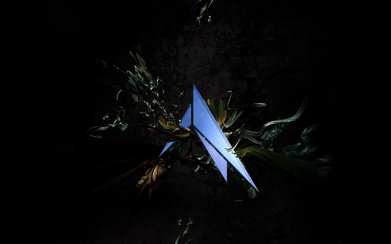 Blue Geometric Shape — Black
